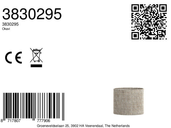 Beige structuur lampenkap van stof Light & Living Okavi - H 25 cm - Image 8