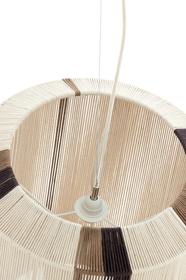 Gestreepte stoffen hanglamp bruin Light & Living Kozana - Ø 48 cm - Image 5