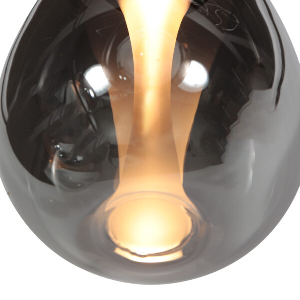 Slanke zwarte hanglamp met smoke glas Steinhauer Glimsy - Ø 14,50 cm - Image 4