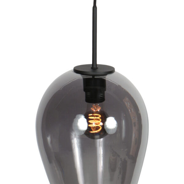 Hanglamp met smoke glazen druppelkap Mexlite HaloSwap - Ø 22,50 cm - Image 4
