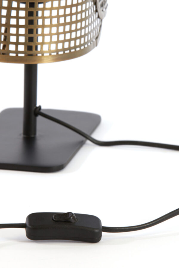 Gouden metalen tafellamp Light & Living Maci met rasterkap – H 41 cm - Image 5