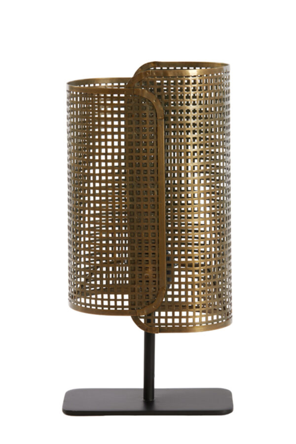 Gouden metalen tafellamp Light & Living Maci met rasterkap – H 41 cm - Image 2