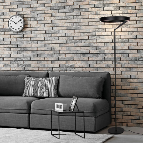 Zwarte design vloerlamp ring uplight Steinhauer Mykty - Image 3