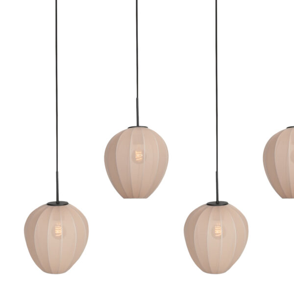 Japandi hanglamp met crèmekleurige textiele kappen Mexlite HaloSwap - Image 8