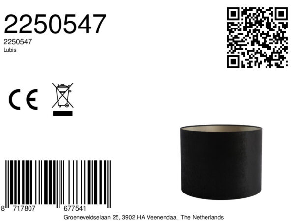 Zwarte cilindervormige lampenkap voor sfeer Light & Living Lubis - Ø 50 cm - Image 8