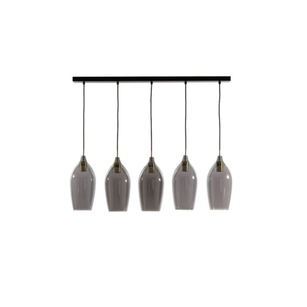Glazen hanglamp met vijf kappen Light & Living Lukaro - B 104 cm