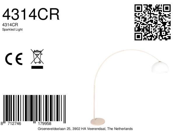 Beige booglamp design met witte kap Steinhauer Sparkled Light - Image 17