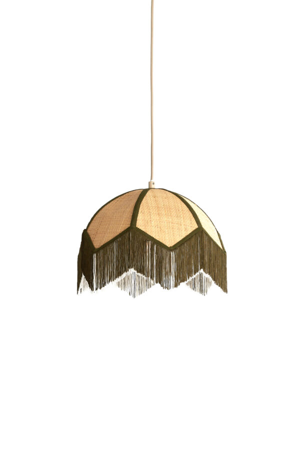 Rieten hanglamp met kleuraccent en franjes Light & Living Sulina - Ø 35 cm - Image 2