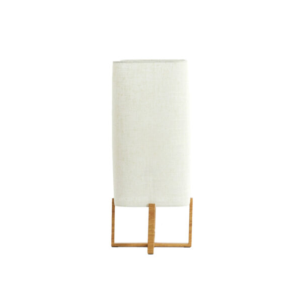 Tafellamp met rechthoekige lampenkap wit linnen Light & Living Wyn - H 50,5 cm