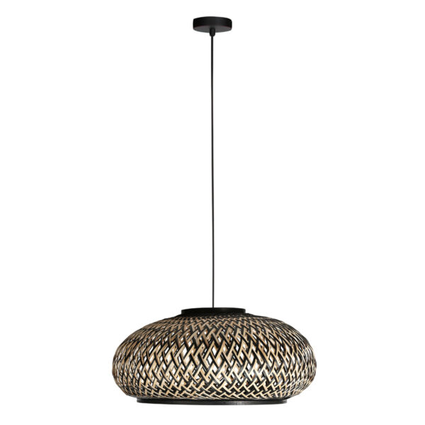 Bamboe hanglamp zwart / naturel gevlochten Mexlite HaloSwap - Ø 50 cm - Image 2