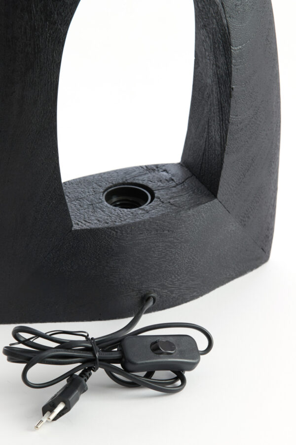 Zwarte houten lampenvoet Light & Living Carini - H 25 cm - Image 6