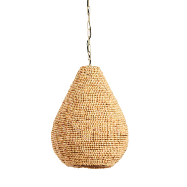 Druppelvormige houten kralen hanglamp Light & Living Kabinda - Ø 40 cm