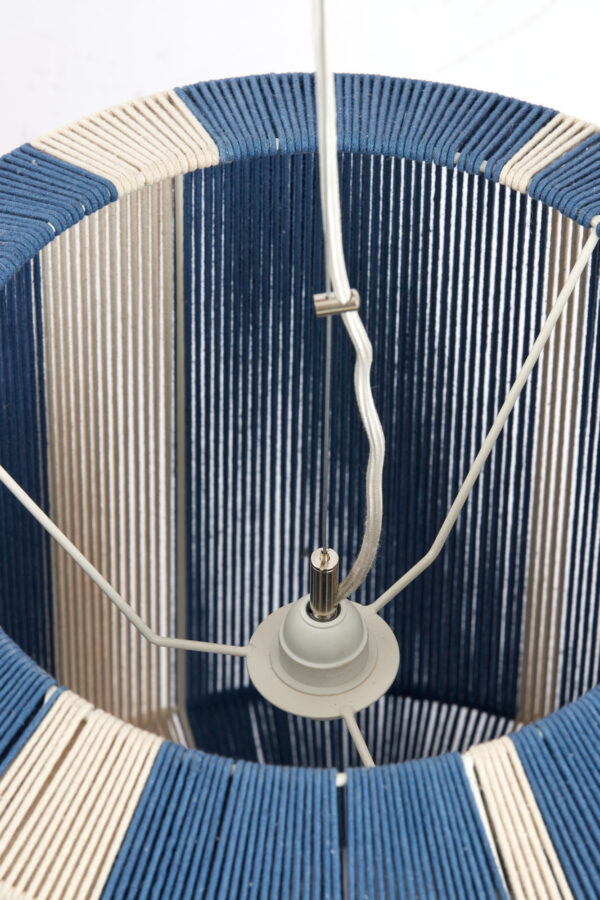 Blauw-witte hanglamp met stroken textiel Light & Living Kozana - Ø 48 cm - Image 5