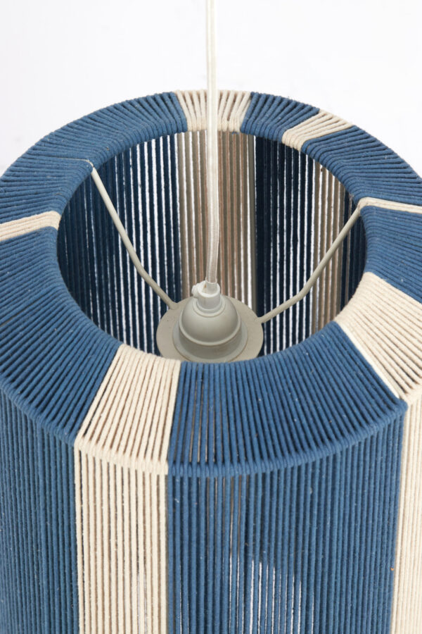 Blauw-witte hanglamp met gestreept patroon Light & Living Kozana - Ø 30 cm - Image 7