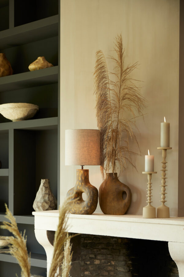 Cilindervormige stoffen lampenkap in beige Light & Living Livigno - Ø 35 cm - Image 5