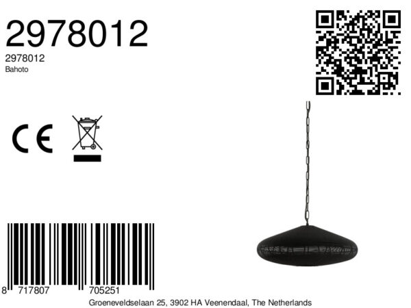 Zwarte ovale hanglamp modern Light & Living Bahoto - Ø 51 cm - Image 9
