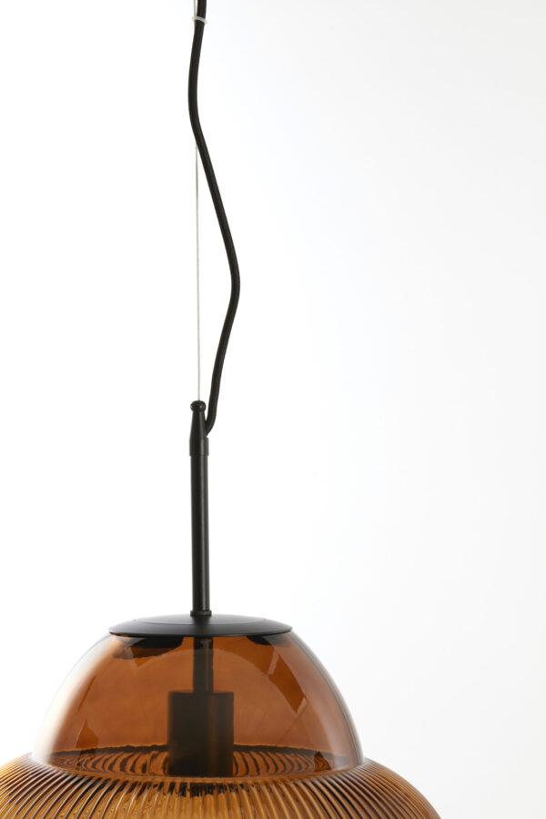 Amberkleurige glazen hanglamp Light & Living Ovnis - Ø 35 cm - Image 3