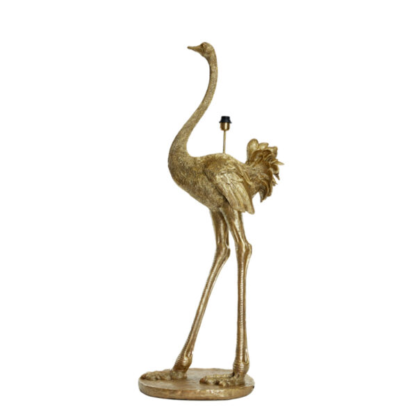 Gouden struisvogel lampvoet Light & Living Ostrich - H 146,5 cm