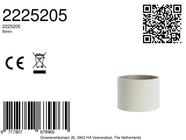 Cilindervormige witte lampenkap Light & Living Bolero - Ø 25 cm - Image 9