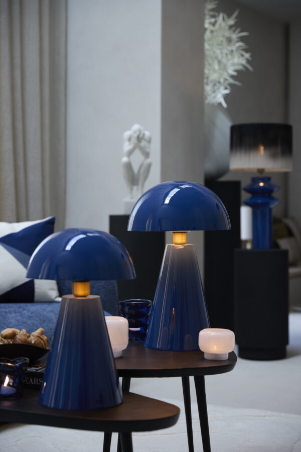 Blauwe metalen tafellamp Light & Living Surrina - H 49 cm - Image 4