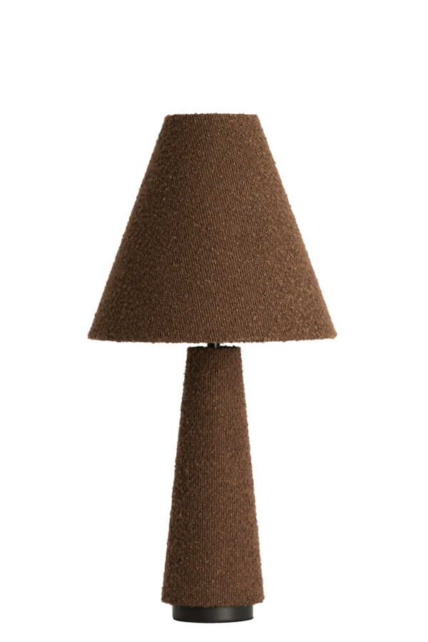 Bruine traditionele tafellamp van stof Light & Living Devia - H 61 cm - Image 2