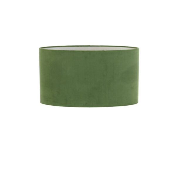 Cilindervormige lampenkap van groene stof Light & Living Velours - H 32 cm