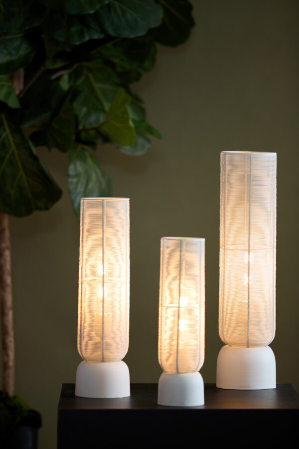 Cilindrische hoge tafellamp off-white Light & Living Lezuza - H 60,5 cm - Image 4