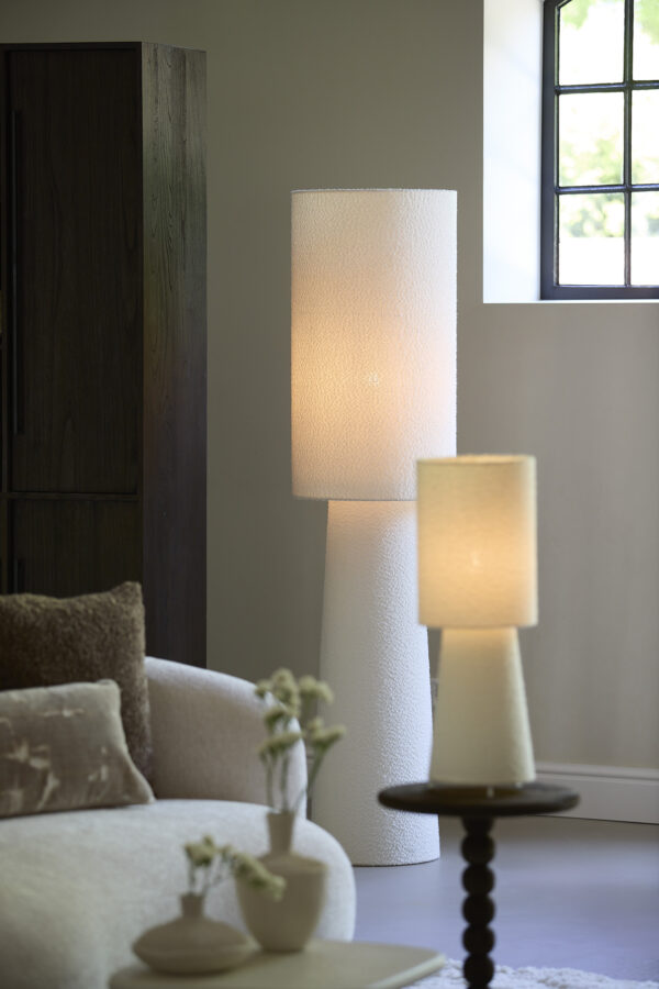 Cilindervormige beige staande lamp Light & Living Mikkel - H 165 cm - Image 5