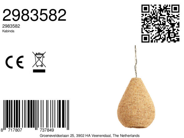 Druppelvormige houten kralen hanglamp Light & Living Kabinda - Ø 40 cm - Image 7