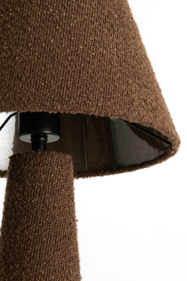 Bruine traditionele tafellamp van stof Light & Living Devia - H 61 cm - Image 6