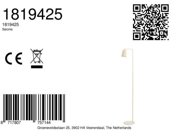 Moderne vloerlamp beige Light & Living Salomo - H 147 cm - Image 7