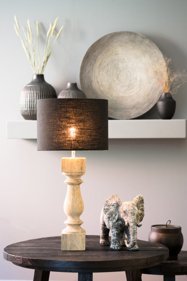 Houten lampenvoet rustiek ontwerp Light & Living Cumani - H 47 cm - Image 4