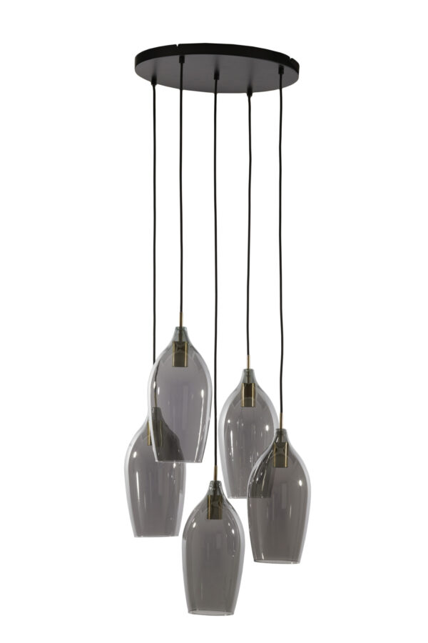 Hanglamp met meerdere glazen kappen Light & Living Lukaro - B 45 cm - Image 2