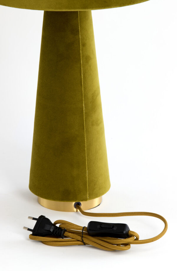 Olijfgroene stoffen schemerlamp Light & Living Devia - H 61 cm - Image 4