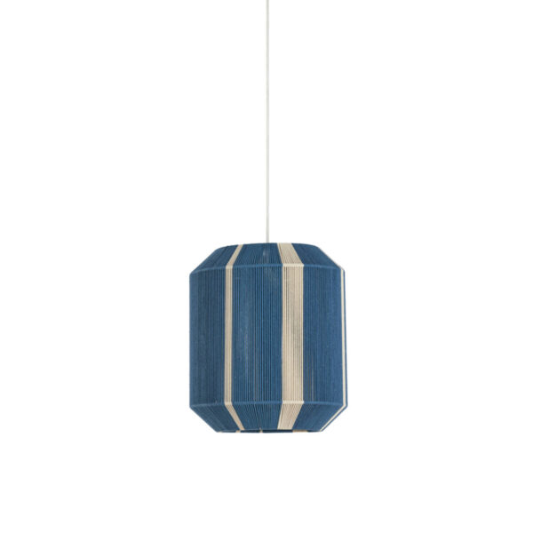 Blauw gestreepte hanglamp met textiel Light & Living Kozana - Ø 36 cm