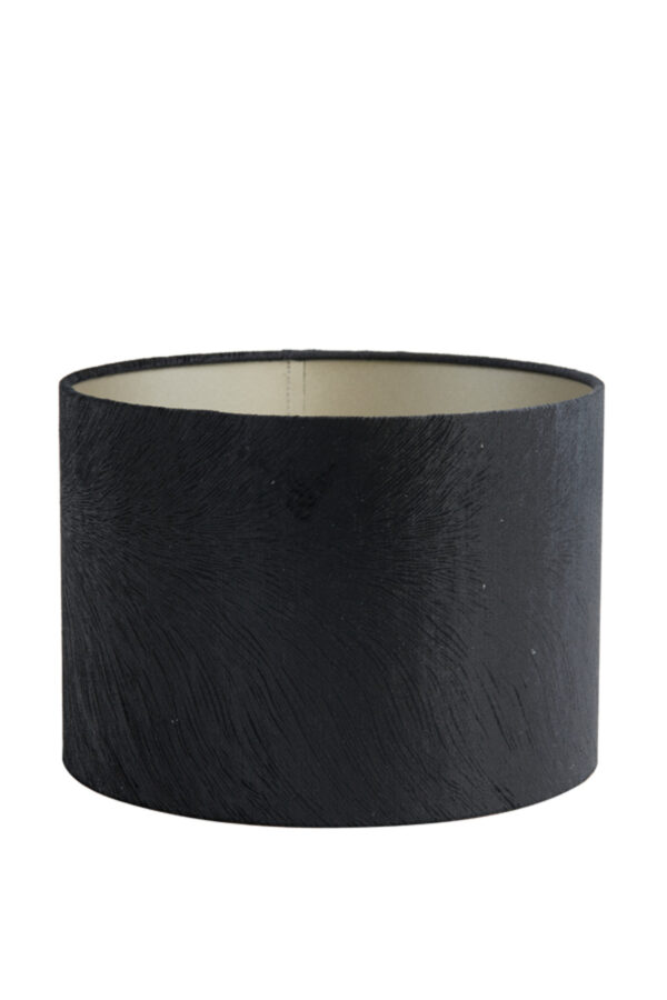 Cilindervormige zwarte lampenkap van stof Light & Living Lubis - Ø 40 cm - Image 2
