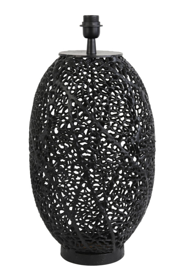 Zwarte opengewerkte tafellamp Light & Living Sinula – H 55 cm - Image 2