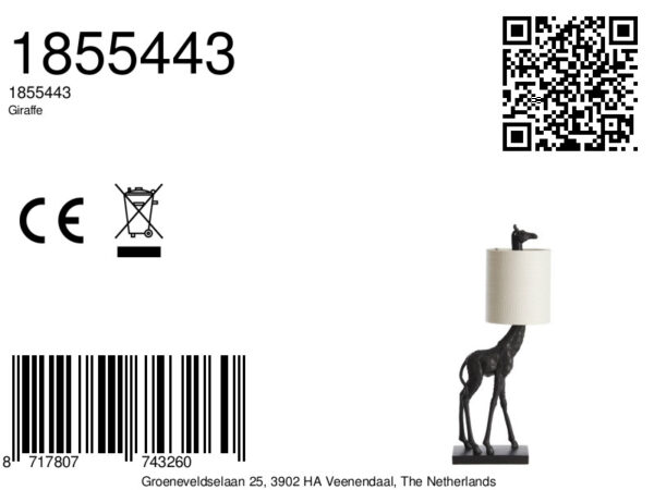 Giraffe tafellamp zwart ontwerp Light & Living Giraffe - H 61 cm - Image 8