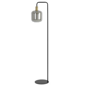 Glazen vloerlamp metaal zwart Light & Living Lekar - H 155 cm