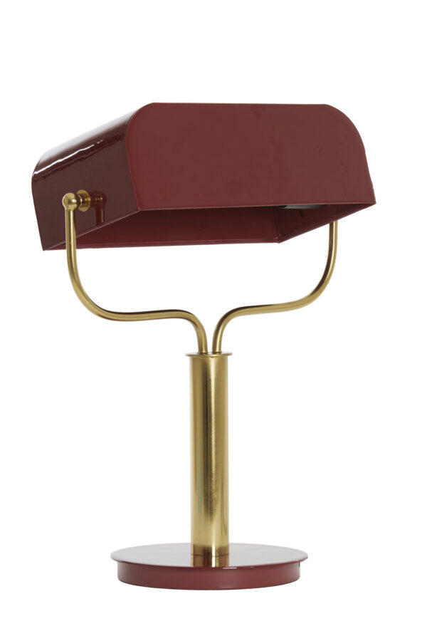 Rode tafellamp Light & Living Ayer met metalen bankierskap – H 43 cm - Image 2