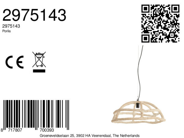 Open hanglamp in beige natuurlijke stijl Light & Living Porila - Ø 70 cm - Image 8
