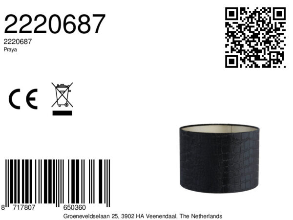 Zwarte lampenkap krokodillenprint Light & Living Praya - Ø 20 cm - Image 8