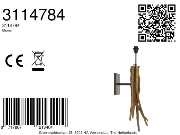 Houten wandlamp natuurlijk design Light & Living Bluma - wandlamp - H 70 cm - Image 4