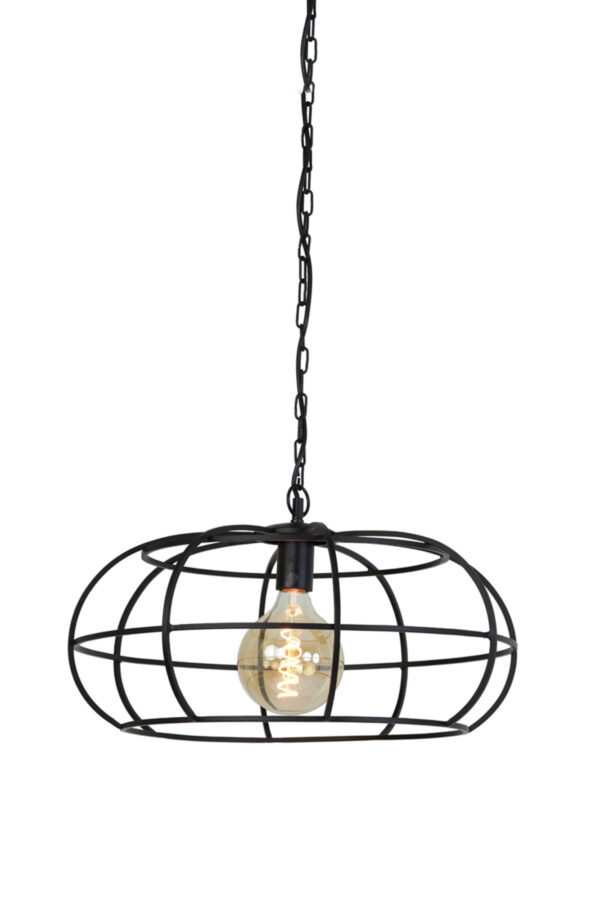 Zwarte draadframe hanglamp met metaal Light & Living Imelda - Ø 53 cm - Image 3