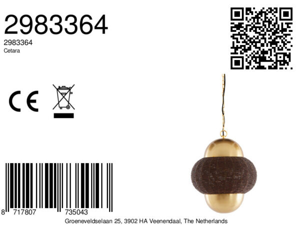 Gouden hanglamp met kralendetails Light & Living Cetara - Ø 33 cm - Image 8