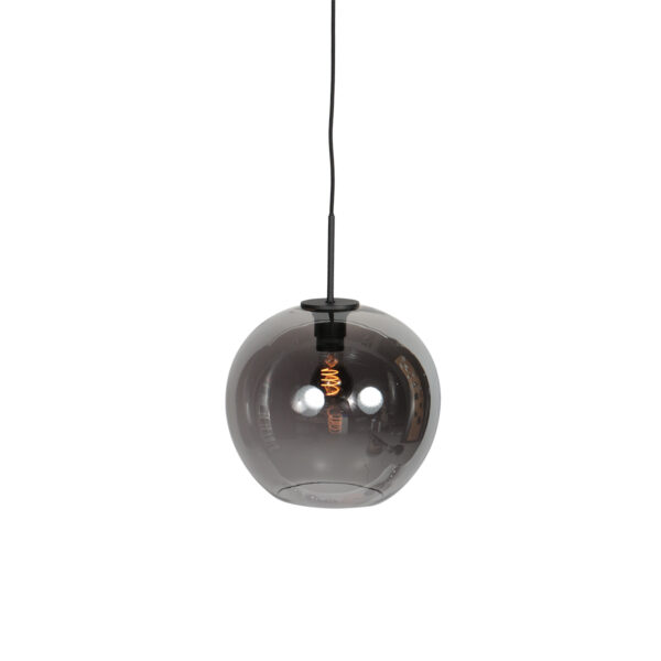 Hanglamp met zwarte rookglazen bol Mexlite HaloSwap - Ø 30 cm
