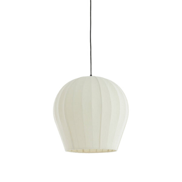 Witte stoffen hanglamp met elegante kap Light & Living Zagori - Ø 44 cm