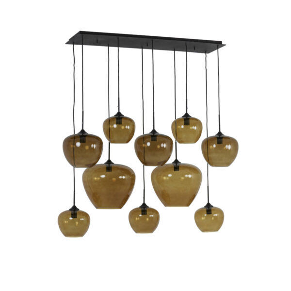Set bruine glazen hanglampen Light & Living Mayson - B 120 cm