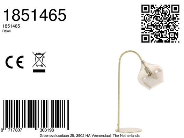 Glazen tafellamp goudkleurig Light & Living Rakel - H 50,5 cm - Image 10