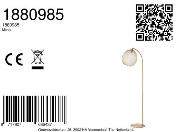 Gouden vloerlamp metaal draadwerk Light & Living Moroc - H 160 cm - Image 8